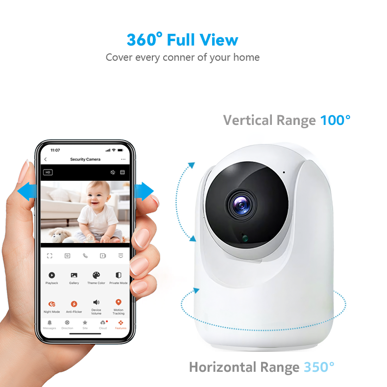 LDA Tuya Wifi Mini Cameras Camera Indoor Wireless 2MP/4MP Camera Support Alexa Google