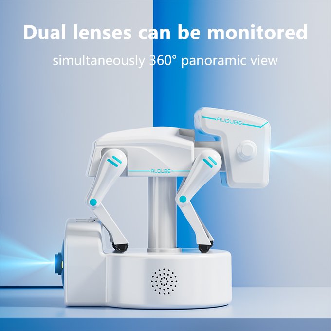 Audube Dual Lens WIFI Indoor CCTV Robot Dog 1080P Wifi PTZ Network Camera Smart Camera