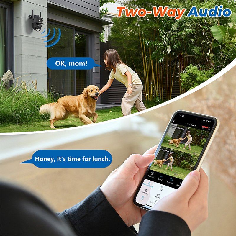 Wistino 5Ghz Outdoor Dual Lens Network Camera Humanoid Detection Automatic Tracking and Alarm Security Camera