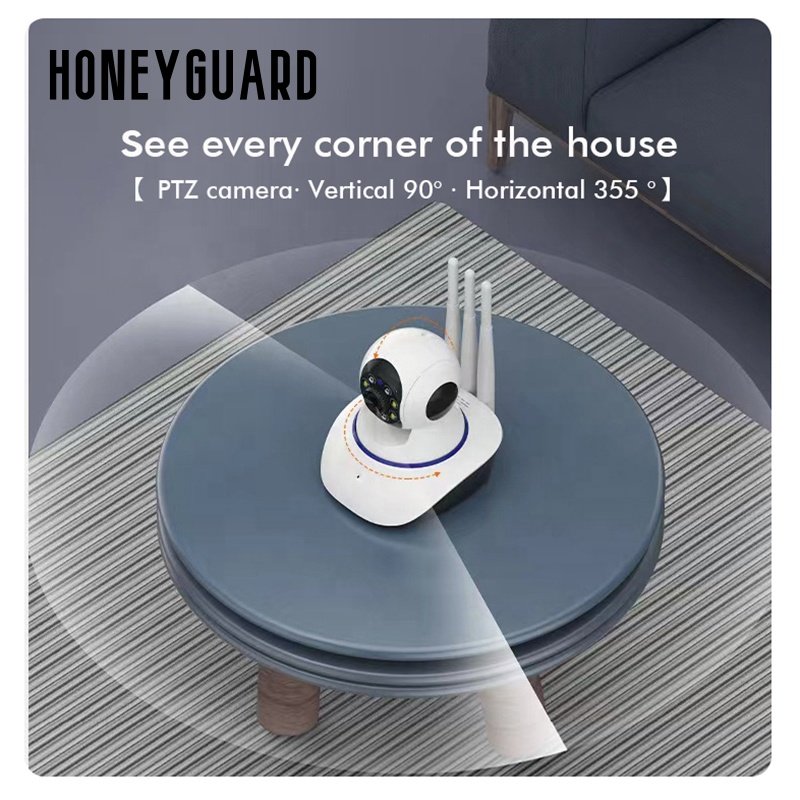 HONEYGUARD SFC015 Factory Price Smart Wifi Camera Wireless 360 Degree CCTV Camera HD Infrared Night Vision Home Network Camer