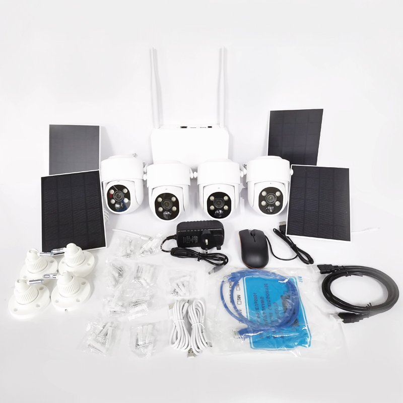 ahd analog system home 4 channel tuya nvr wifi solar power night vision full hd wireless security camera cctv kit for cctv