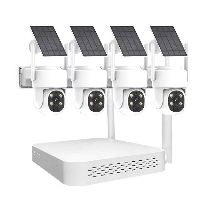 ahd analog system home 4 channel tuya nvr wifi solar power night vision full hd wireless security camera cctv kit for cctv