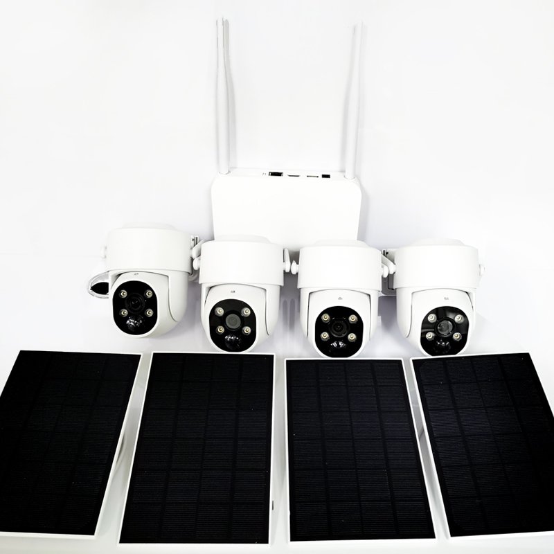ahd analog system home 4 channel tuya nvr wifi solar power night vision full hd wireless security camera cctv kit for cctv