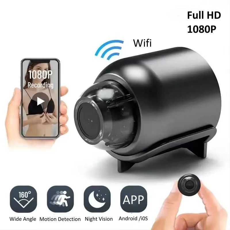 Factory price HD wirelsee remote monitor wide angle motion detection night vision real time viewing wifi mini camera