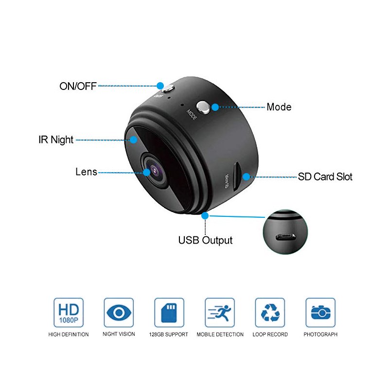 Amazon Hot A9 Mini Camera Hd 1080p Factory Security Camera Night Vision Max support 128G mini camera