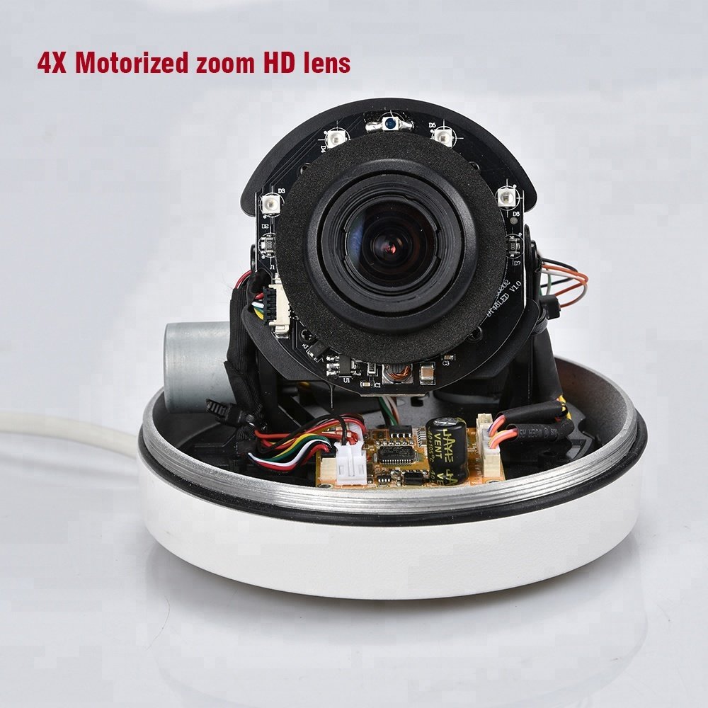 Pan Tilt 4X Zoom Motorized Len Dome PTZ Camera AHD 1080P CVI TVI CVBS 4IN1 IP66Waterproof Dome Camera Vandalproof Metal Housing