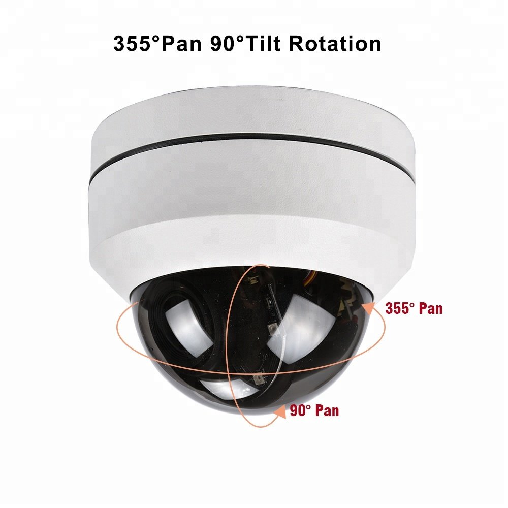 Pan Tilt 4X Zoom Motorized Len Dome PTZ Camera AHD 1080P CVI TVI CVBS 4IN1 IP66Waterproof Dome Camera Vandalproof Metal Housing