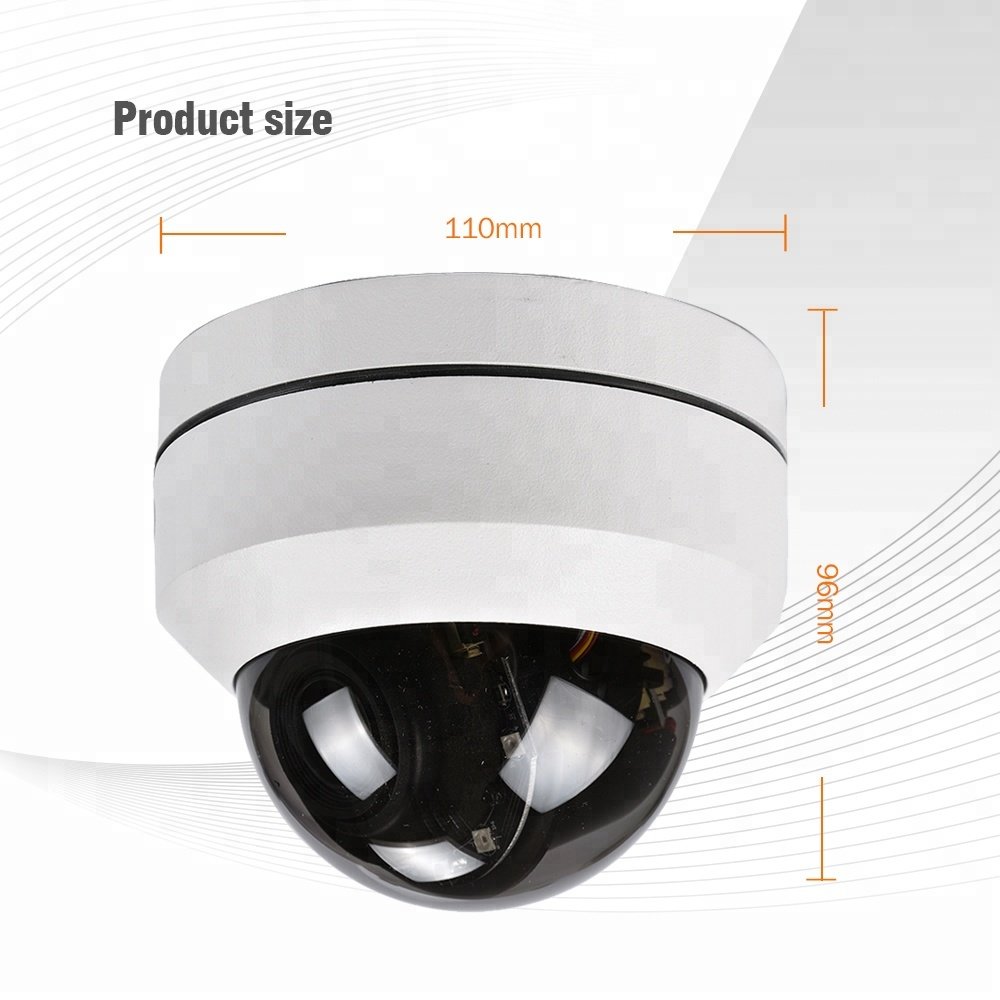 Pan Tilt 4X Zoom Motorized Len Dome PTZ Camera AHD 1080P CVI TVI CVBS 4IN1 IP66Waterproof Dome Camera Vandalproof Metal Housing