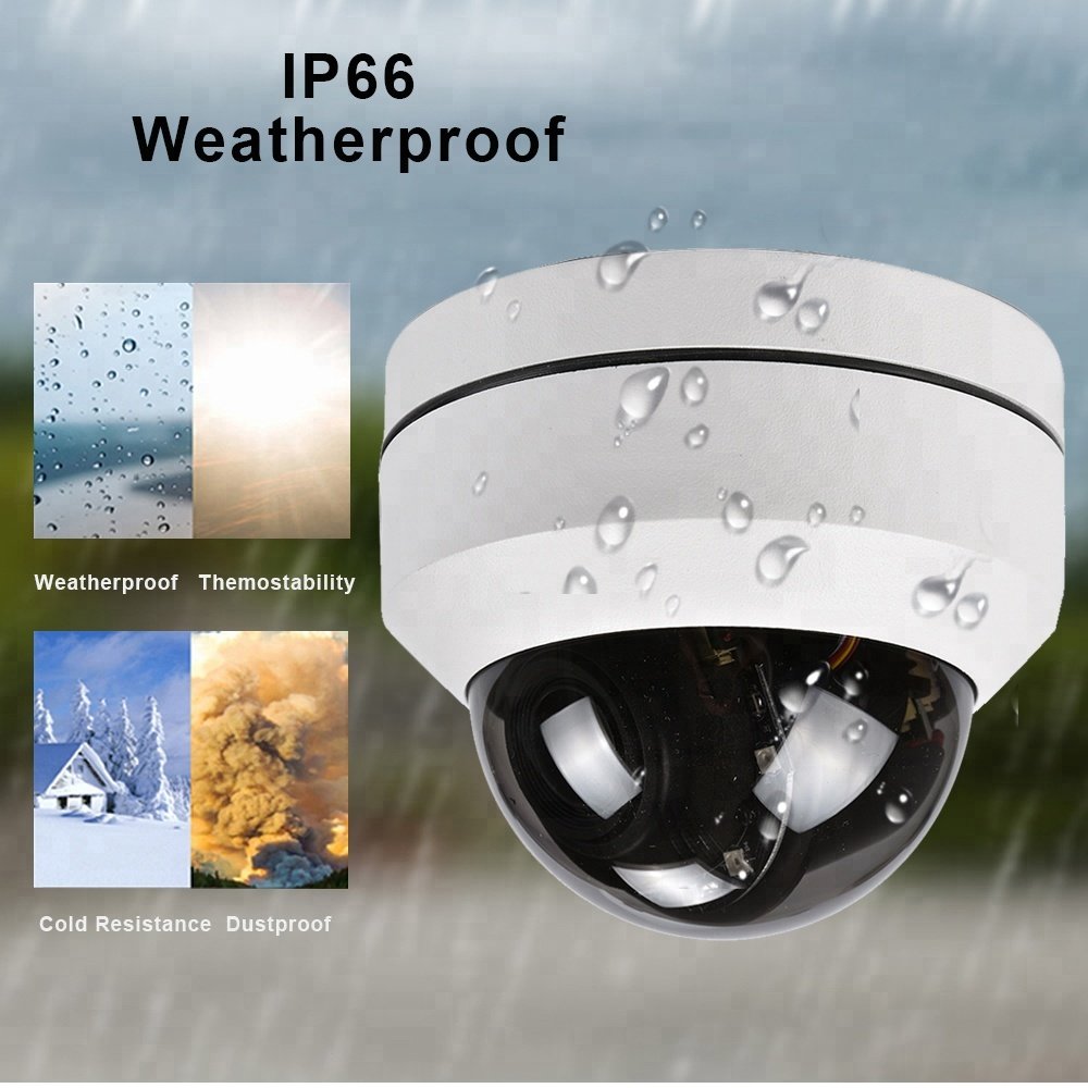 Pan Tilt 4X Zoom Motorized Len Dome PTZ Camera AHD 1080P CVI TVI CVBS 4IN1 IP66Waterproof Dome Camera Vandalproof Metal Housing