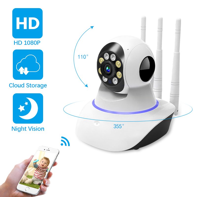 Smart Home Security 1080P WiFi IP Network Camera CCTV Camera Monitoring 3 Antennas
