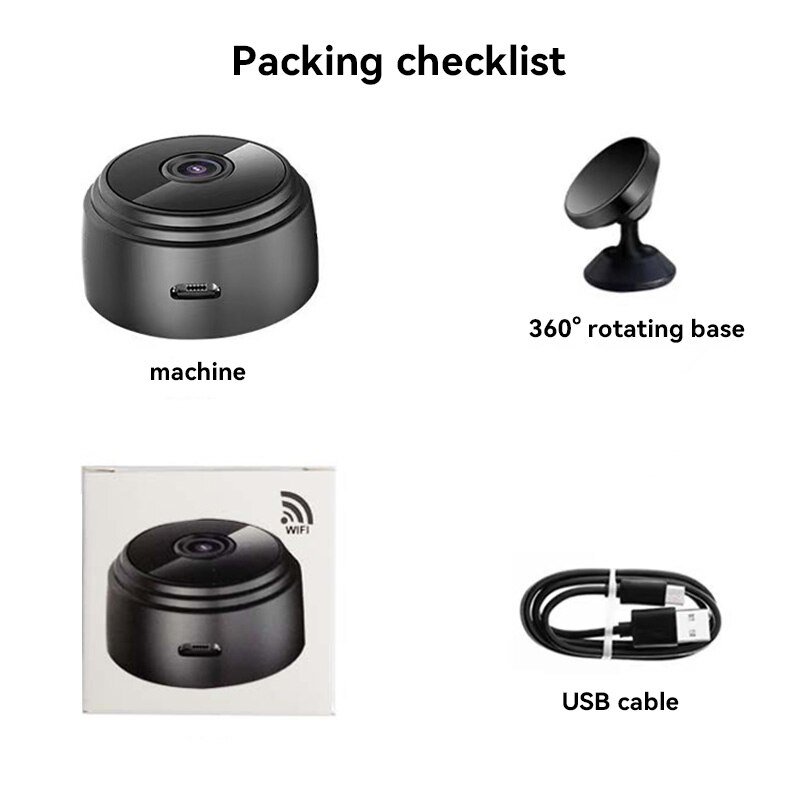 A9 WiFi Mini Camera HD 1080p For Infants And Pets Smart Home Wireless Video Recorder Smart WiFi Security Monitoring Camera