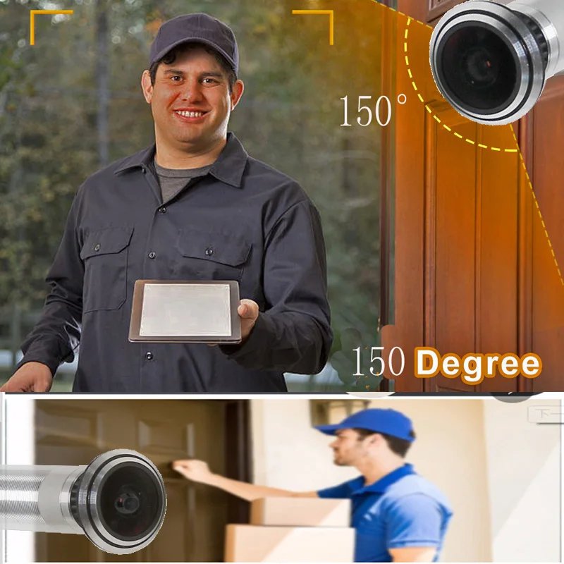 Tuya Door Eye Hole Security 1080P HD 2.1mm Lens Wide Angle FishEye CCTV Network Mini Peephole Door WifI Camera P2P SD Card Slot