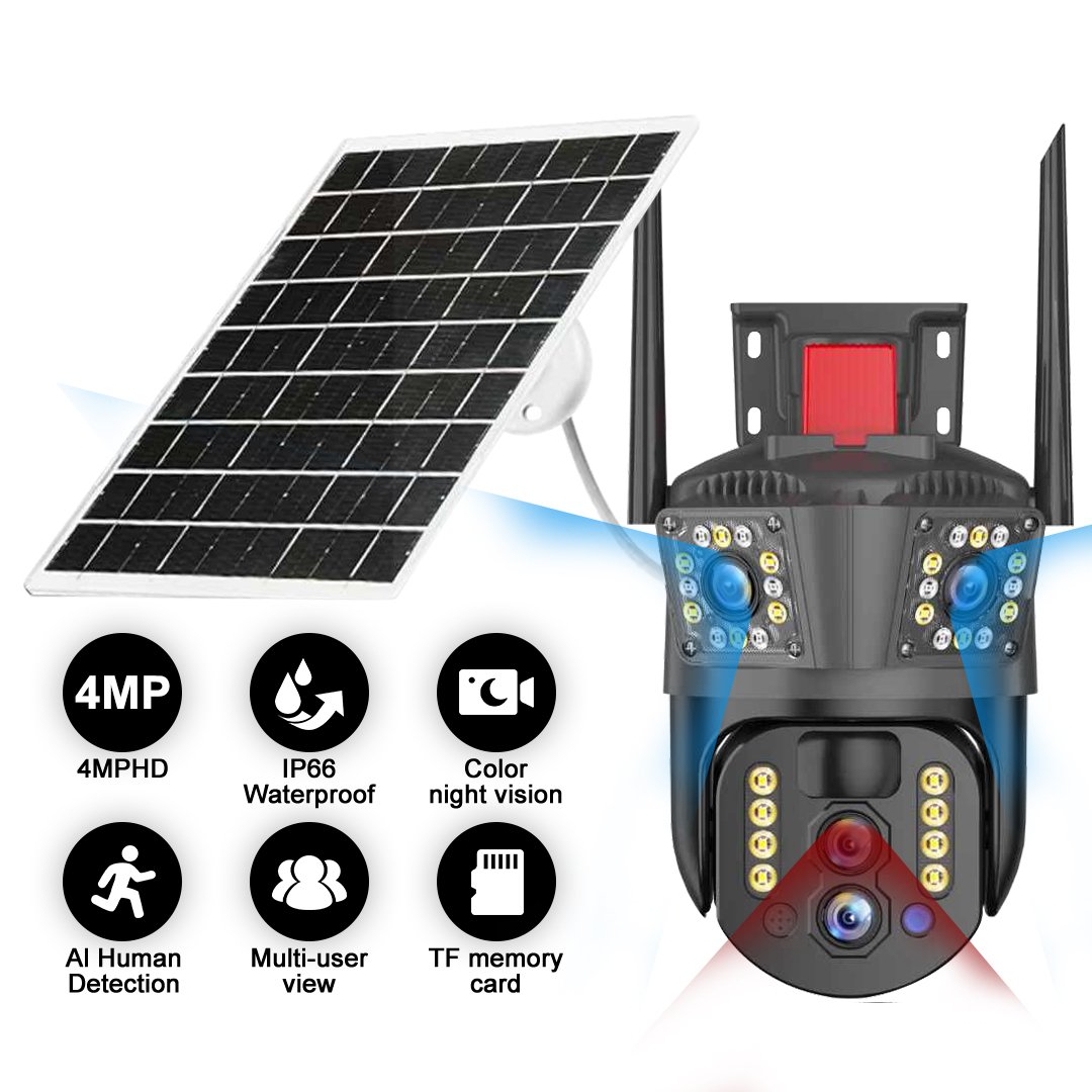 10x zoom Solar Camera Wireless Outdoor Camera Solar CCTV 2.4G Wifi Network Home Security Monitor System V380 pro P2P IP Camera