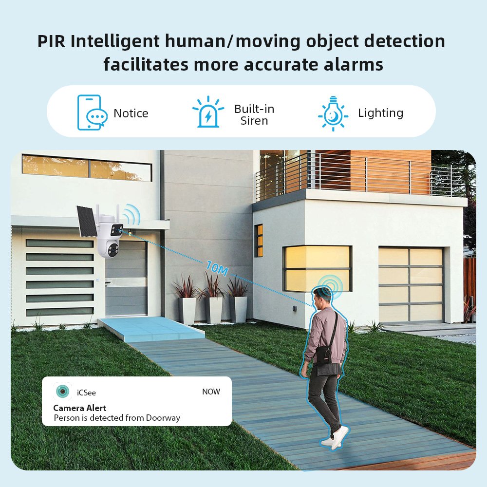 Anboqi-Q10 Outdoor Wireless CCTV Dual Lens Security Network Ptz Camera 4mp Auto Tracking supervisory Wifi Dual Lens solar Camera