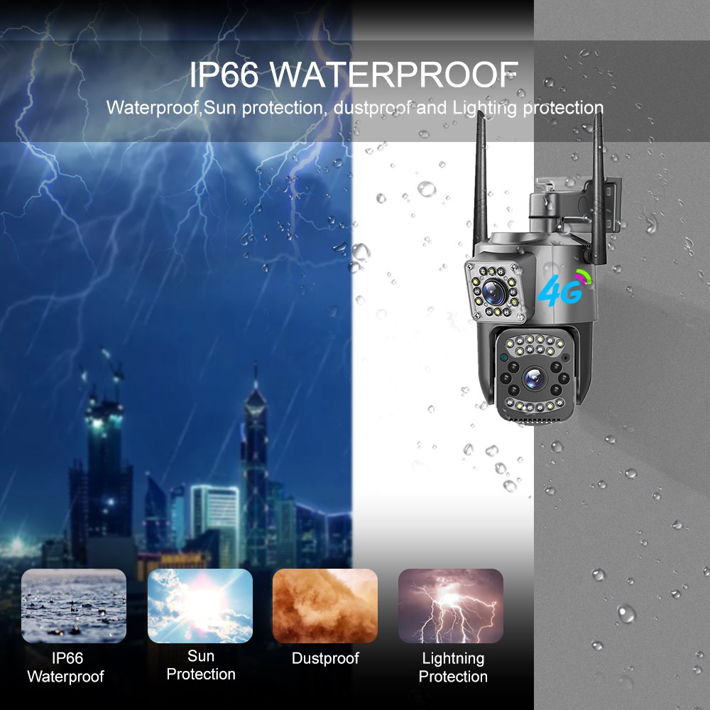 V380PRO New V380 Doule Lens Camera 4MP Humanoid Detection Security 4G SIM card SD Slot Bullet PTZ dome Wireless PTZ Smart Camera
