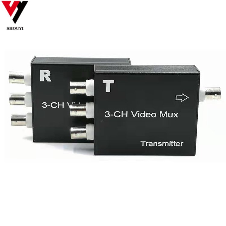 Three way video multiplexer one drag three superimposed multi-channel camera one-way analog monitoring signal superimposer