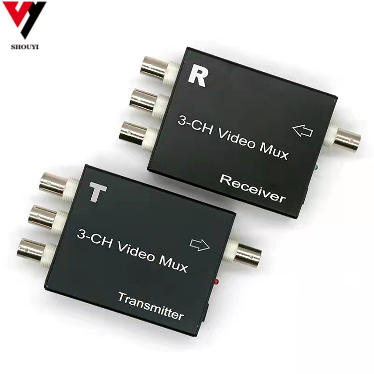 Three way video multiplexer one drag three superimposed multi-channel camera one-way analog monitoring signal superimposer