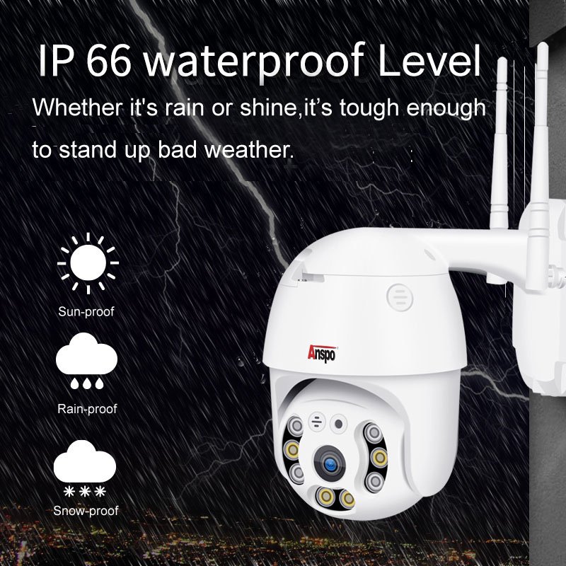 Anspo Smart Wifi Mini PTZ Cam 3MP Outdoor Wireless Outdoor IP Monitor night vision network camera