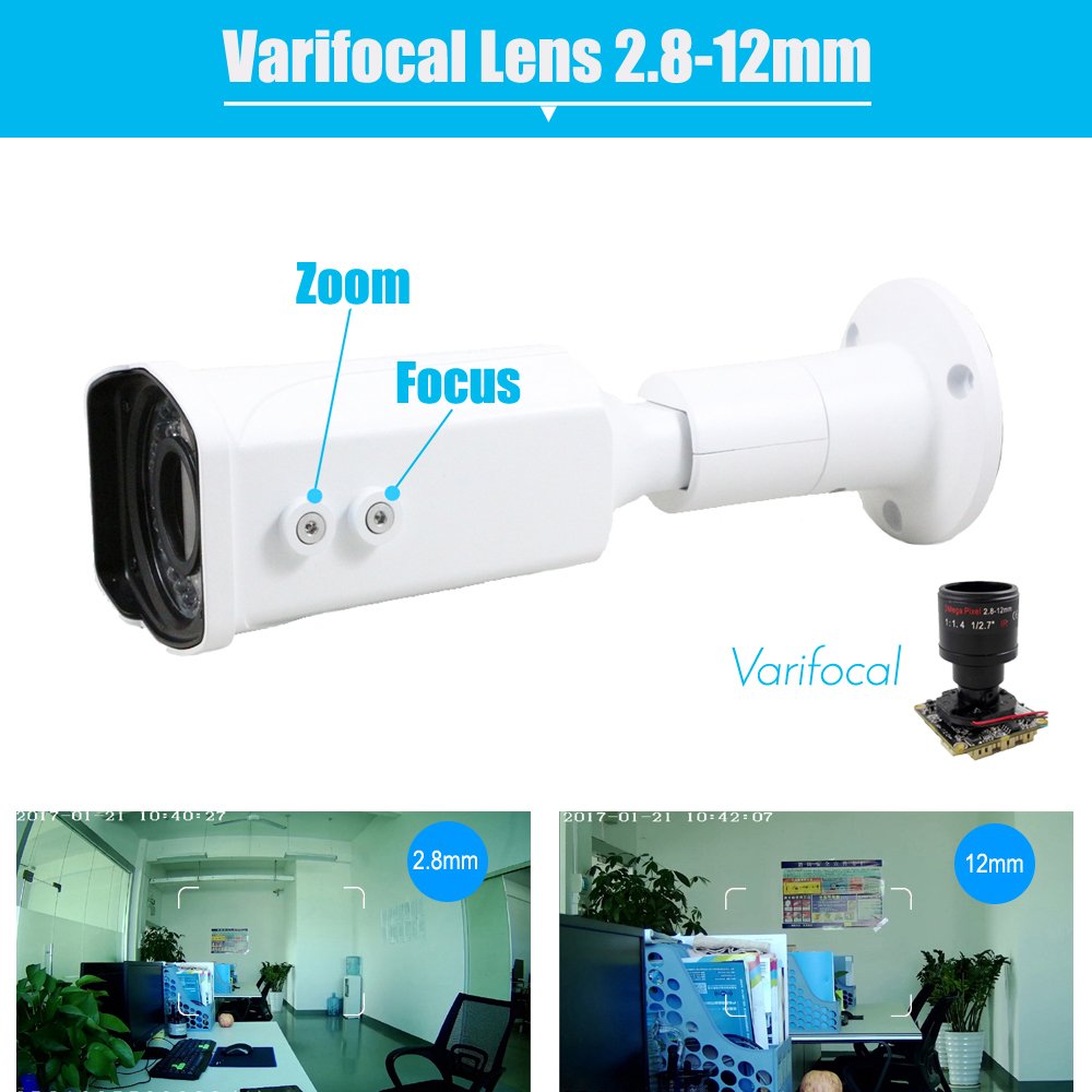 Full HD analog AHD camera 1080p 2.0mp varifocal lens 2.8-12mm manual zoom outdoor waterproof security cctv camera ir day night