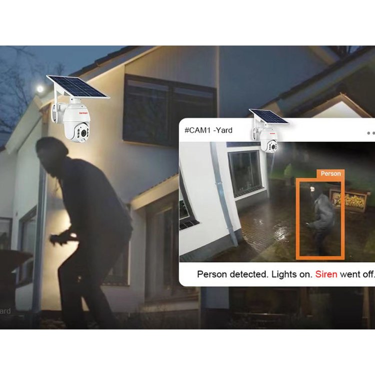 Lermom Outdoor Home camera security PIR Motion Detection Infrared Night Vision 4G CCTV Network Solar Wifi Camera
