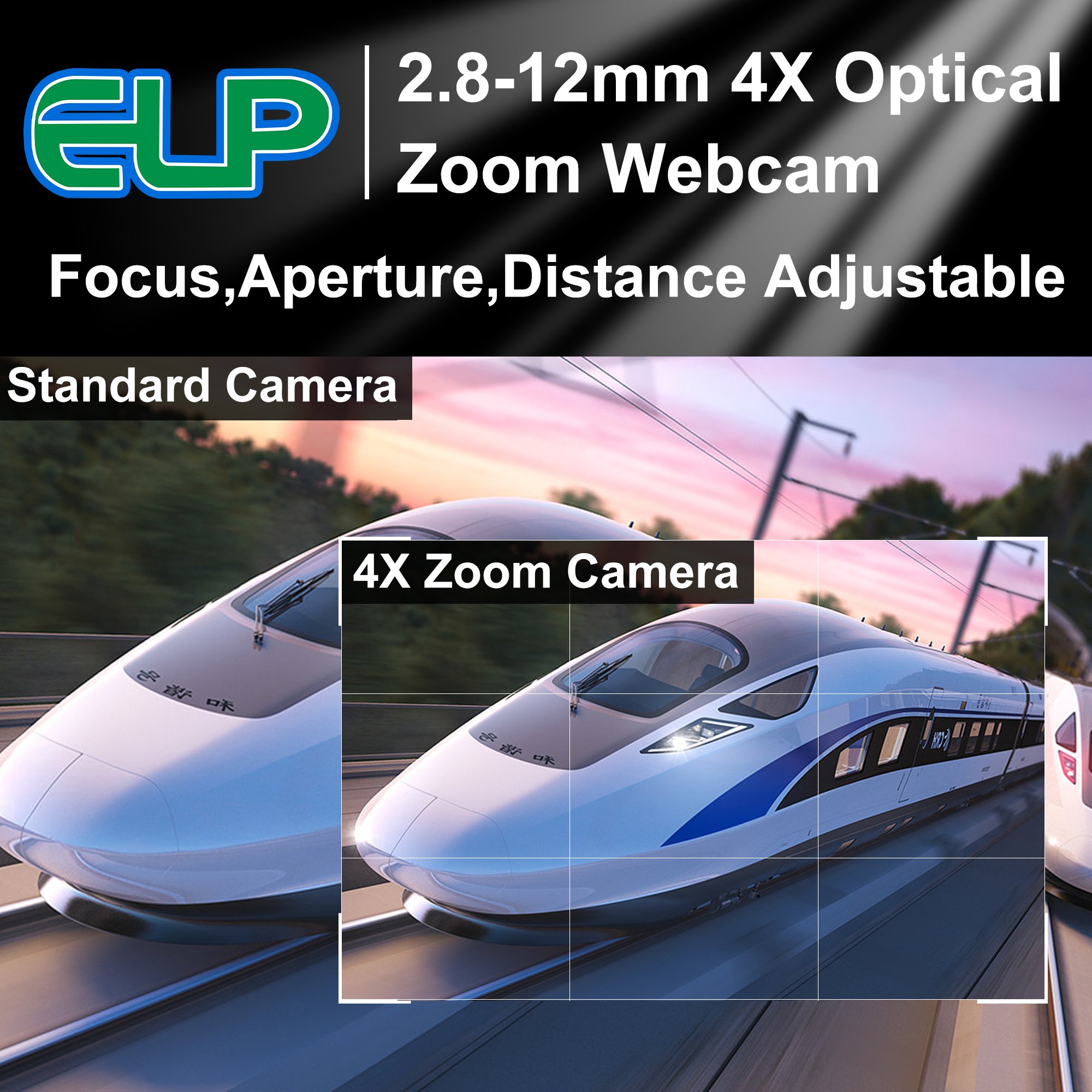 ELP 2.8-12mm Varifocal Lens Free Driver 2MP USB Web Camera 120FPS 1080P Mini USB Camera Module 4X Zoom For Animal Observation