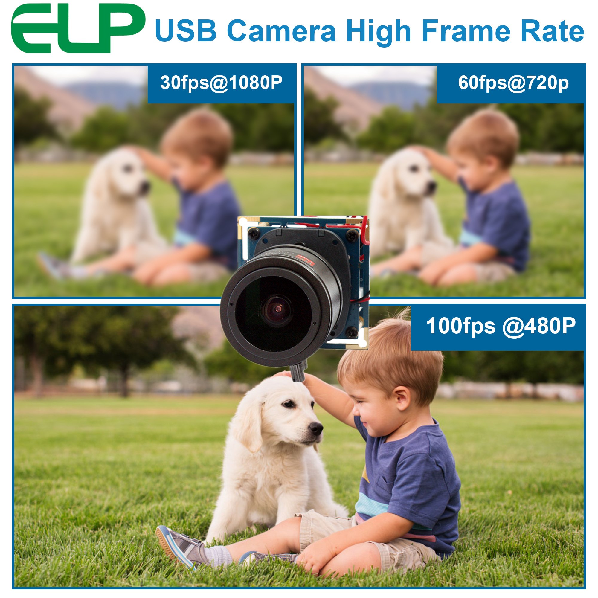 ELP 2.8-12mm Varifocal Lens Free Driver 2MP USB Web Camera 120FPS 1080P Mini USB Camera Module 4X Zoom For Animal Observation
