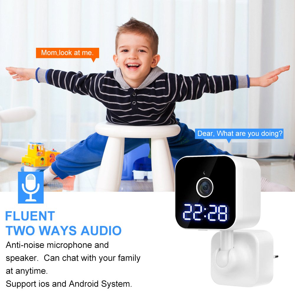 V380pro 3mp Hd Video Camera Wifi Home Security Wireless Camera Wall Clock Memory Card Network Mini Camera