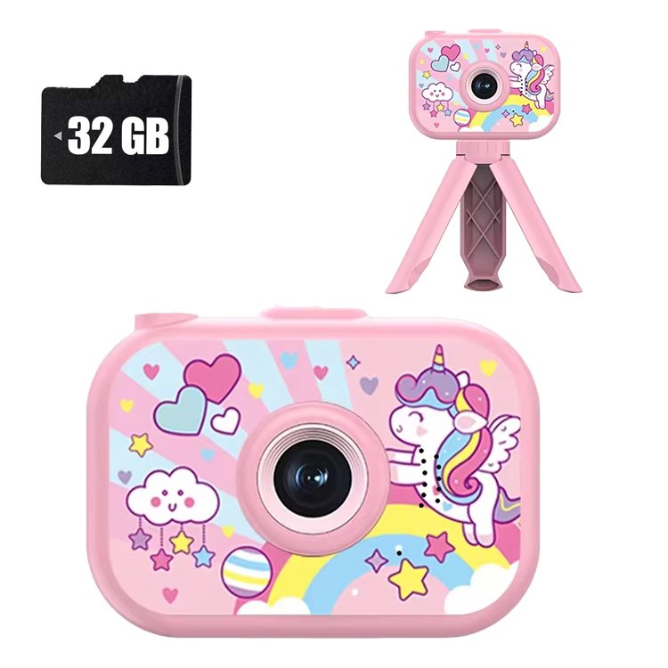 Mini Digital Camera 2.0inch HD Dual Lens Painting Cameras Bracket Children Video Recorder Games MP3 Toys Gift Y6 Kid Camera