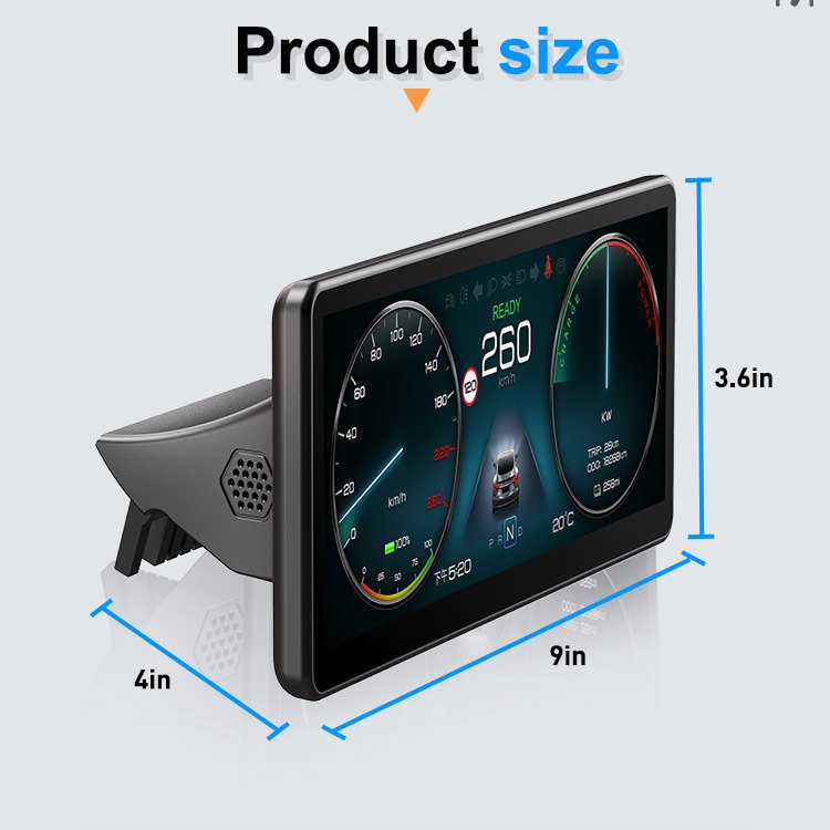 2024 Temart Car Instrument Cluster Dashboard Panel Lcd Monitor Multimedia Speedometer Miles For Tesla Model 3/Y