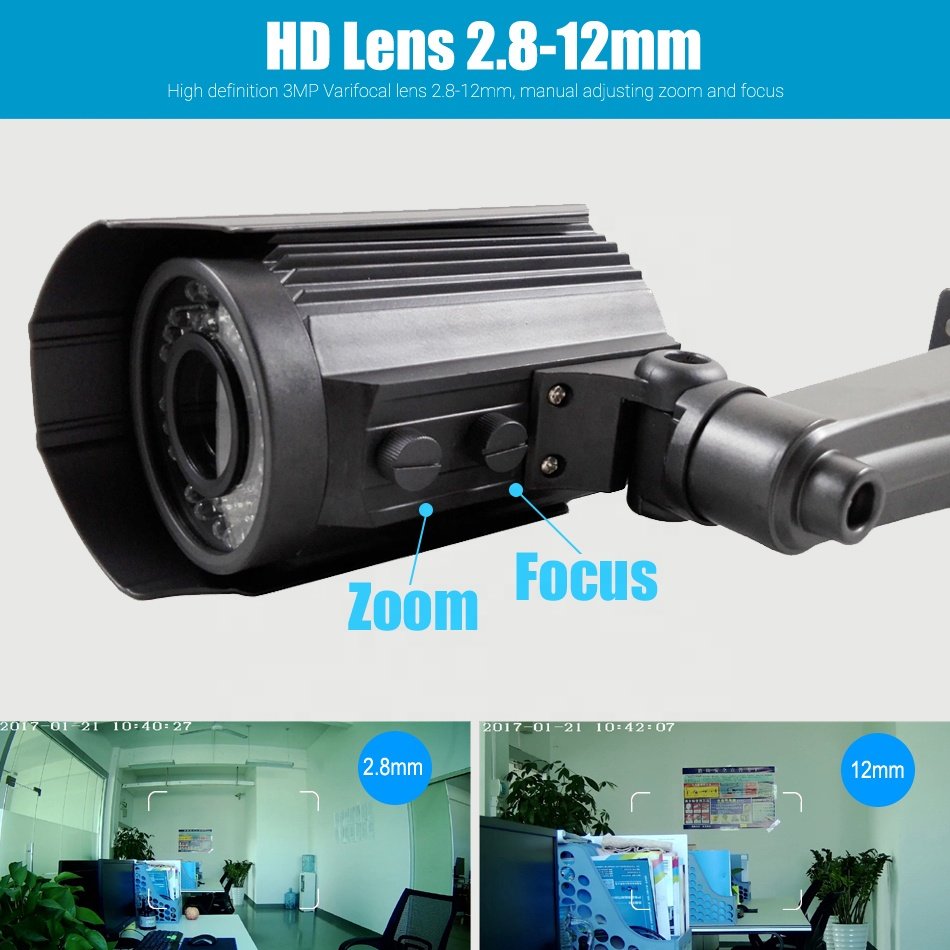 IP66 Weatherproof Outdoor Security Camera AHD 5mp Analog HD Video Surveillance Manual Zoom Camera Day Night CCTV Camera