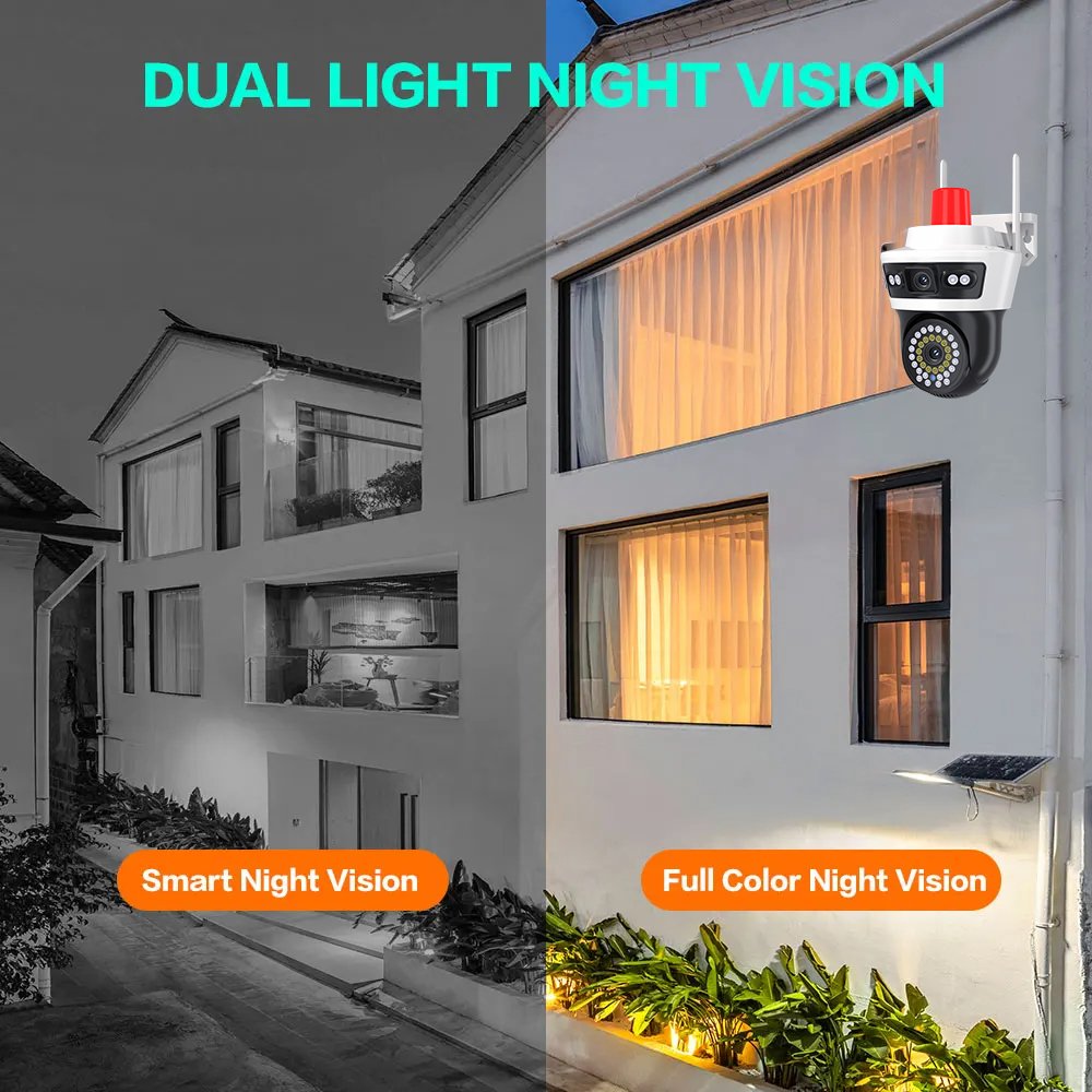 HD 8MP Outdoor Wireless Dual Lens Network Ptz Cameras Yoosee Security Auto Tracking supervisory Wifi Dual Lens CCTV Camera