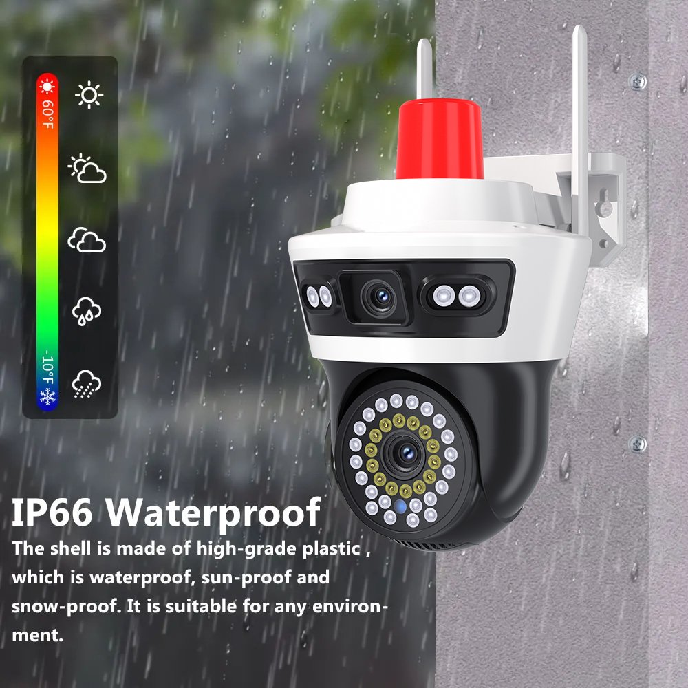 HD 8MP Outdoor Wireless Dual Lens Network Ptz Cameras Yoosee Security Auto Tracking supervisory Wifi Dual Lens CCTV Camera
