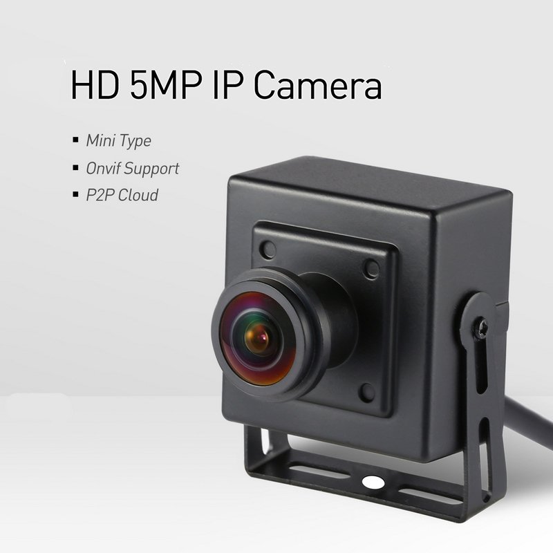 REVODATA Mini 5MP PoE IP Camera Fisheye Lens Indoor Security Surveillance Mini IP Camera POE CCTV Metal
