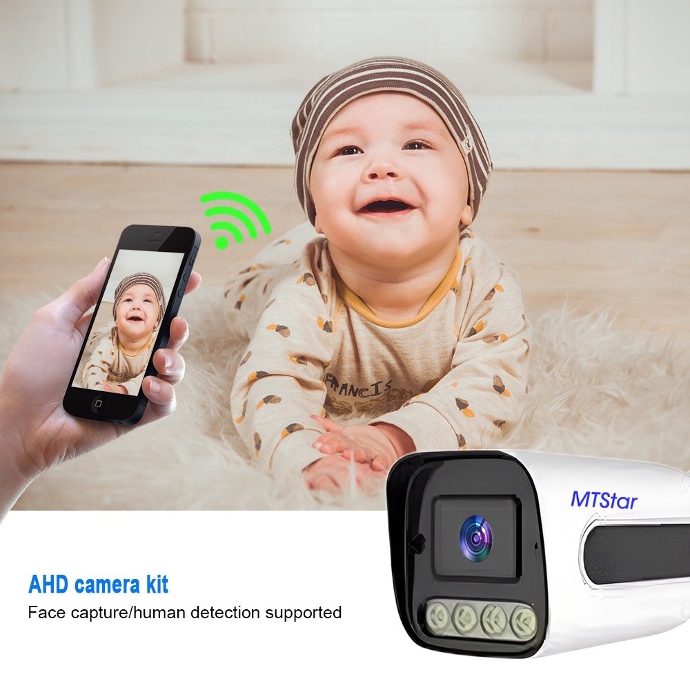 4-channel cctv camera motion detection no blind 3.6mm lens ip camera spots all-day monitoring AHD camera kit 4CH