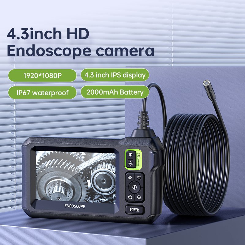 C30m 10m Semi Rigid 2mp 2000mah 1080p Hd Flexible Endoscope Camera Tool With 4.3inch Color Screen