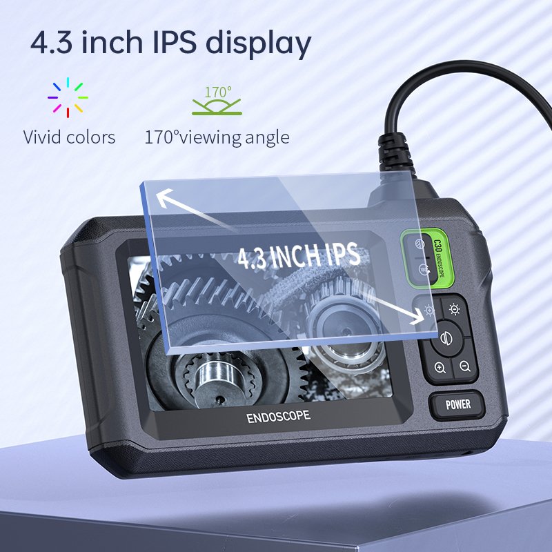 C30m 10m Semi Rigid 2mp 2000mah 1080p Hd Flexible Endoscope Camera Tool With 4.3inch Color Screen