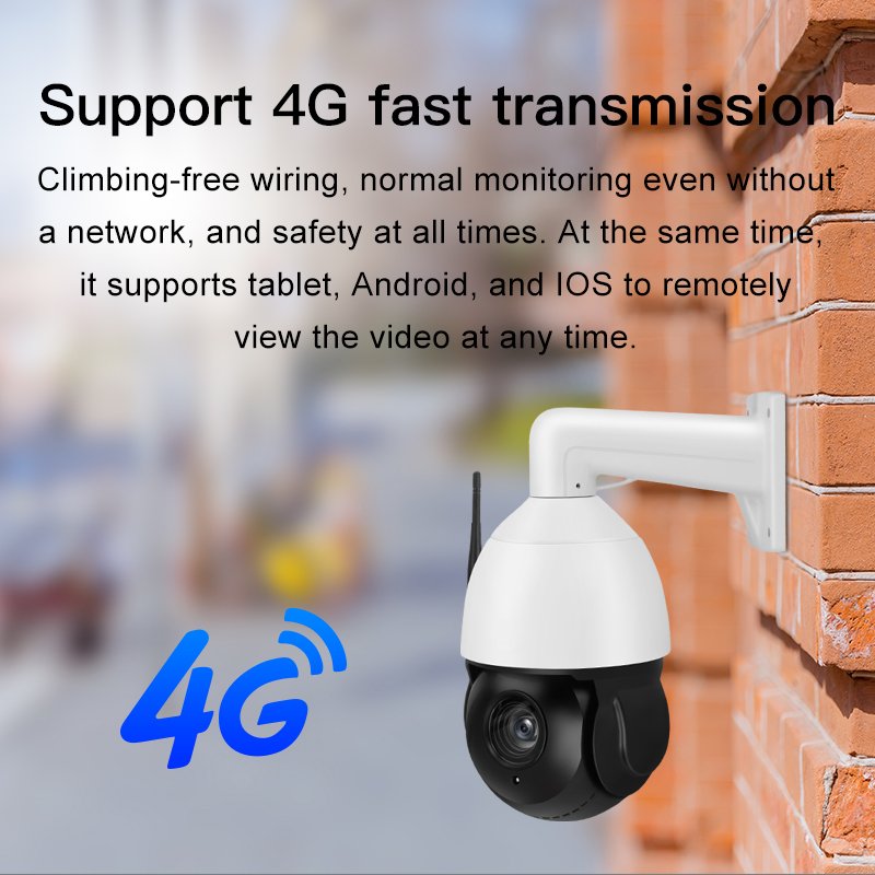 2024 Premium 18X Optical Zoom Remote Monitoring PTZ Camera Built-in Siren Alarm 4MP AI Humanoid Detection 4G Network IP Camera