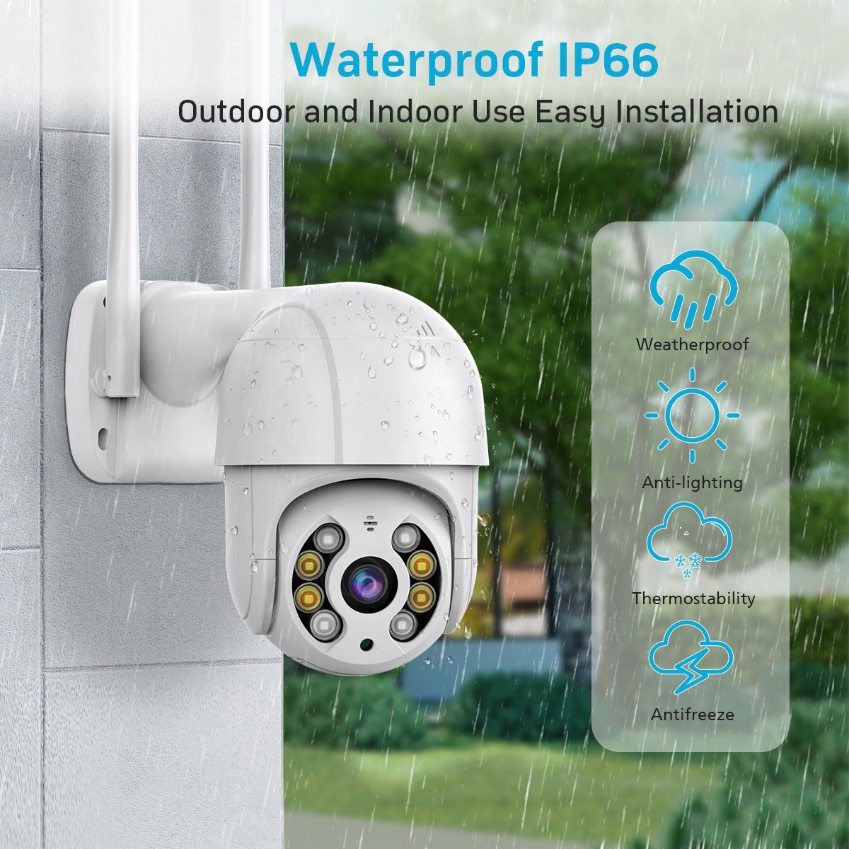 8MP iCsee WIFI PTZ IP Camera Human Auto tracking Camera Outdoor Night Vison PTZ Camera 4K
