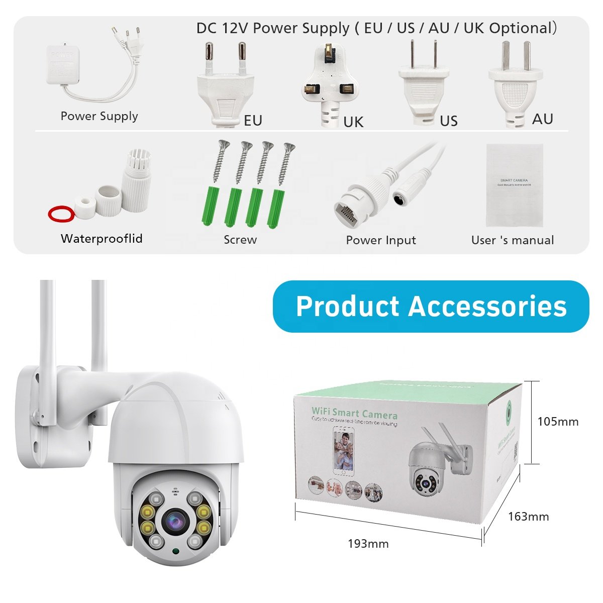 8MP iCsee WIFI PTZ IP Camera Human Auto tracking Camera Outdoor Night Vison PTZ Camera 4K