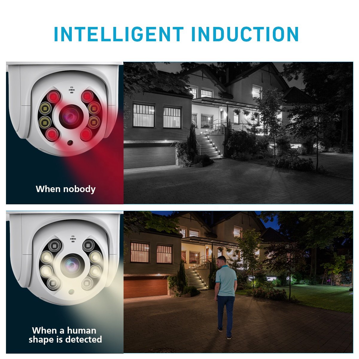 8MP iCsee WIFI PTZ IP Camera Human Auto tracking Camera Outdoor Night Vison PTZ Camera 4K