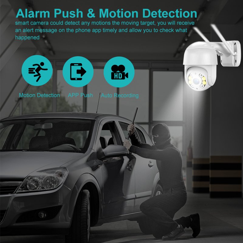 iCsee WIFI PTZ camera outdoor camara de seguridad 5MP Human auto tracking 360 Network Camera