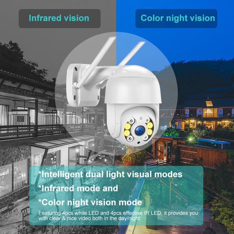 iCsee WIFI PTZ camera outdoor camara de seguridad 5MP Human auto tracking 360 Network Camera