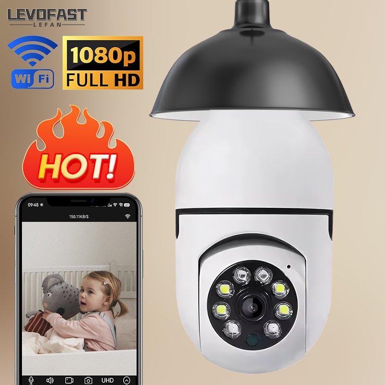 LEVOFAST Free Sample 360 wifi CCTV Bulb Light Security Camera Wireless 2MP Motion Detection V380pro bulb camera