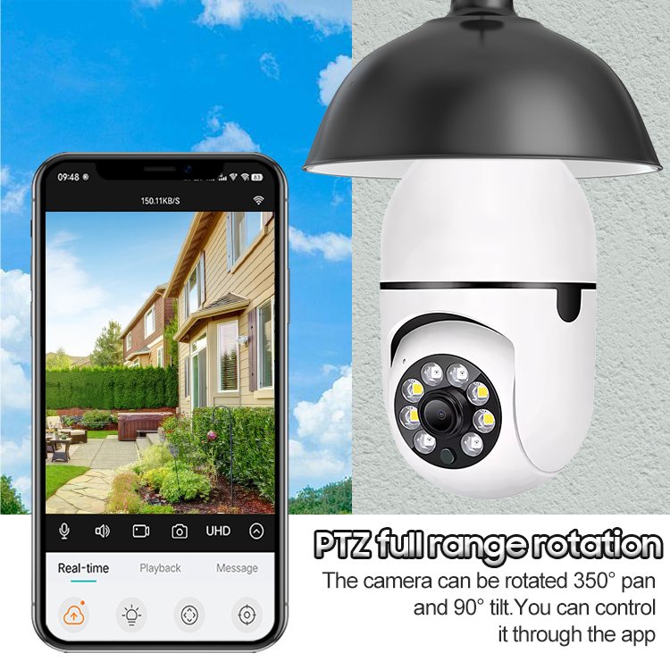 LEVOFAST Free Sample 360 wifi CCTV Bulb Light Security Camera Wireless 2MP Motion Detection V380pro bulb camera