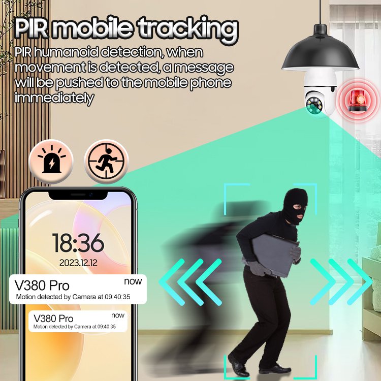 LEVOFAST Free Sample 360 wifi CCTV Bulb Light Security Camera Wireless 2MP Motion Detection V380pro bulb camera