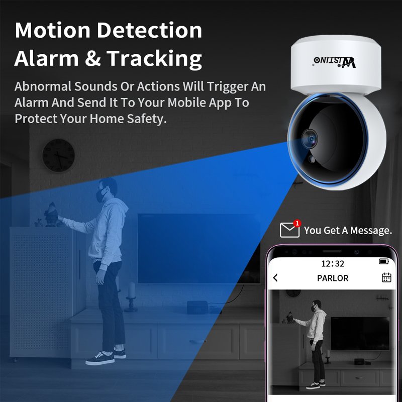 Wistino 1080P 5G Wifi Wireless CCTV Camera Indoor color Night Vision Audio Motion Detection 2MP Camera Security