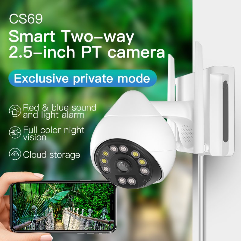 CS69 wireless Hot sale Night vision motion detection CCTV Camara De Seguridad PTZ WiFi outdoor battery Camera