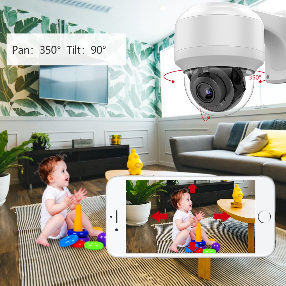 Support mic Waterproof POE Mini Security IP Camera Outdoor 4X Zoom 1080P 5MP 8MP PTZ Camera