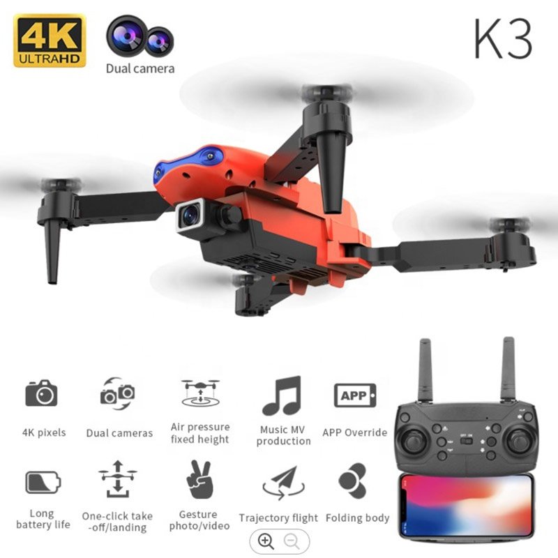 New Style 4K HD Wide-Angle Dual Camera FPV WIFI RC Drone Quadcopter Remote Control Versatile Alternative E99 E58 E88 K3 Drones