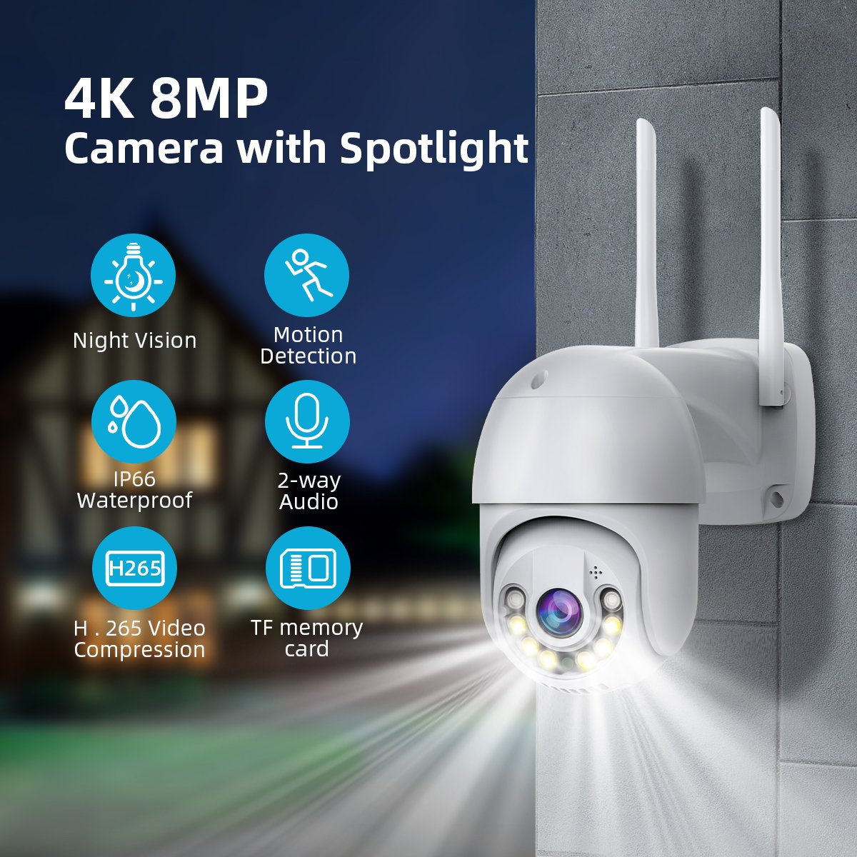 ICSEE 3MP WIFI Wireless CCTV Camera H.265 Video Compression Low Illumination Night Vision Clear Indoor Images Outdoor Home Use